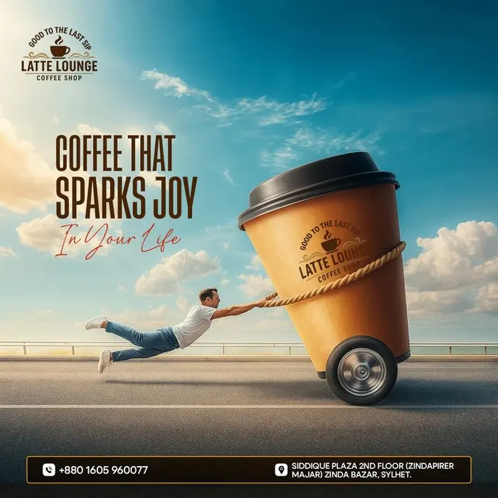 Coffee cup product ad poster