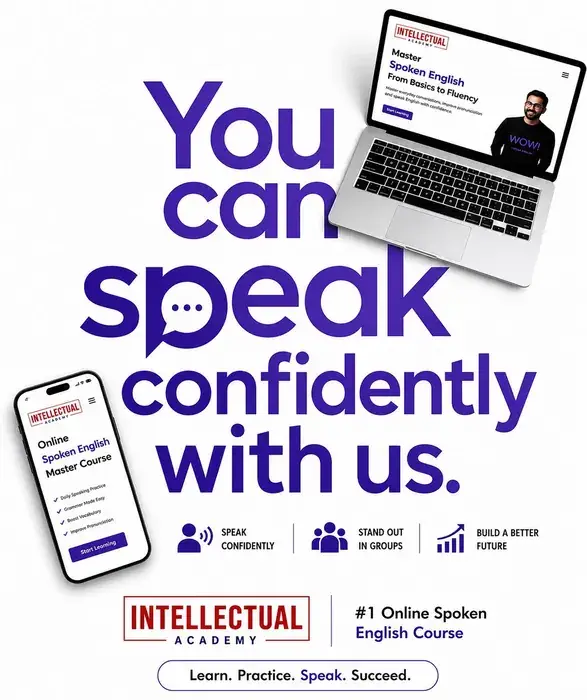 Intellectual Academy spoken English poster
