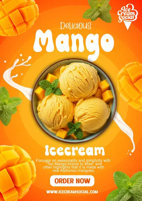Mango ice cream poster