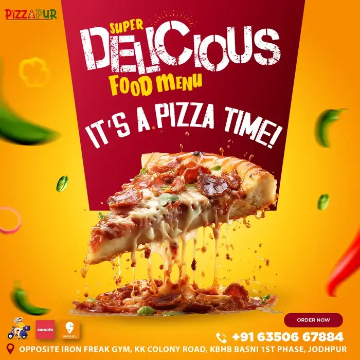 Pizzapur food menu poster