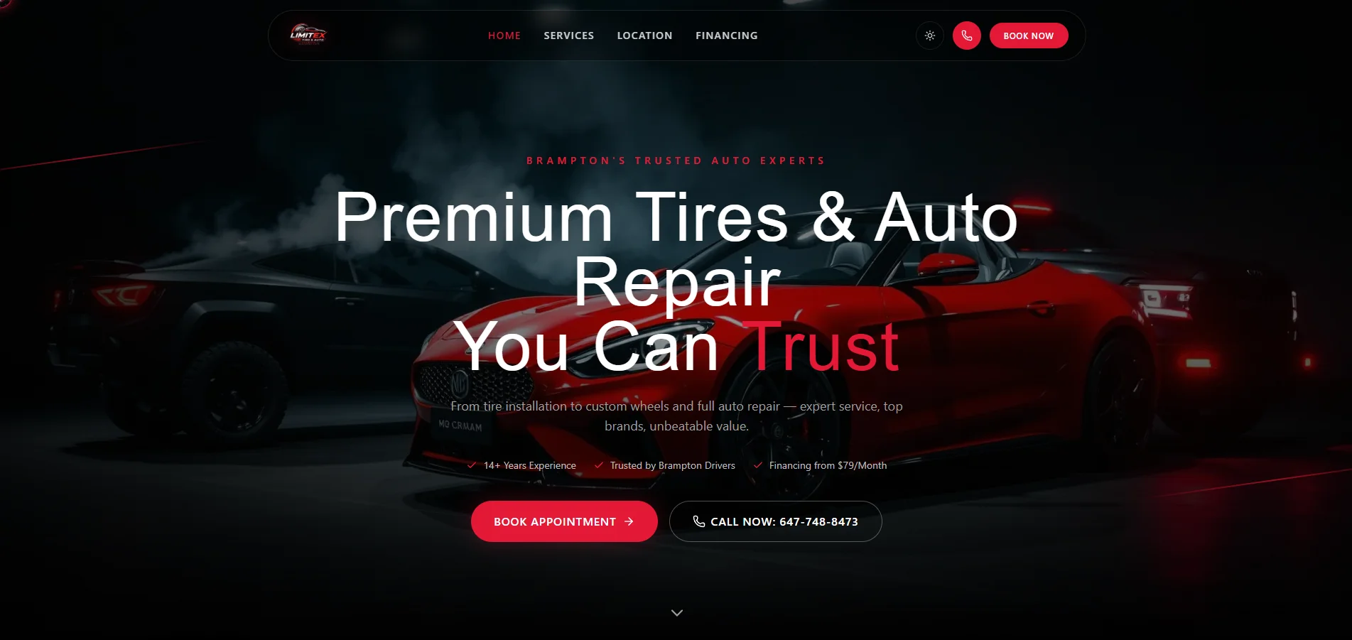Limitex Tire & Auto website preview