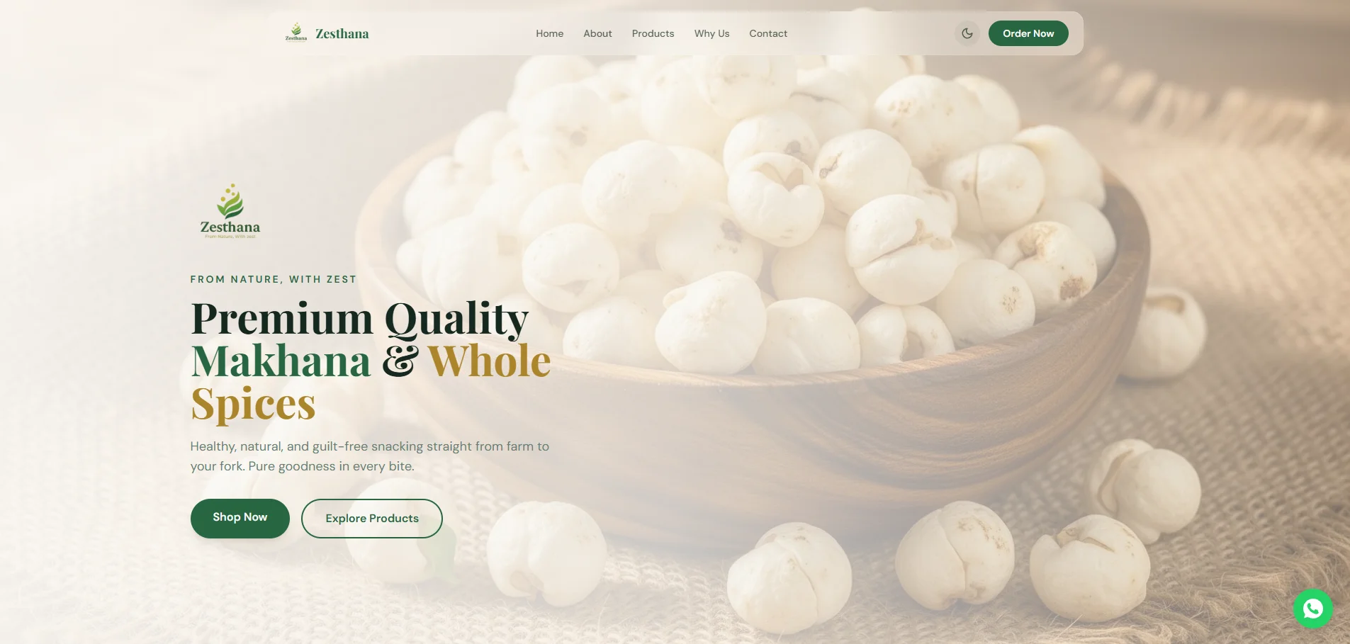 Zesthana website preview